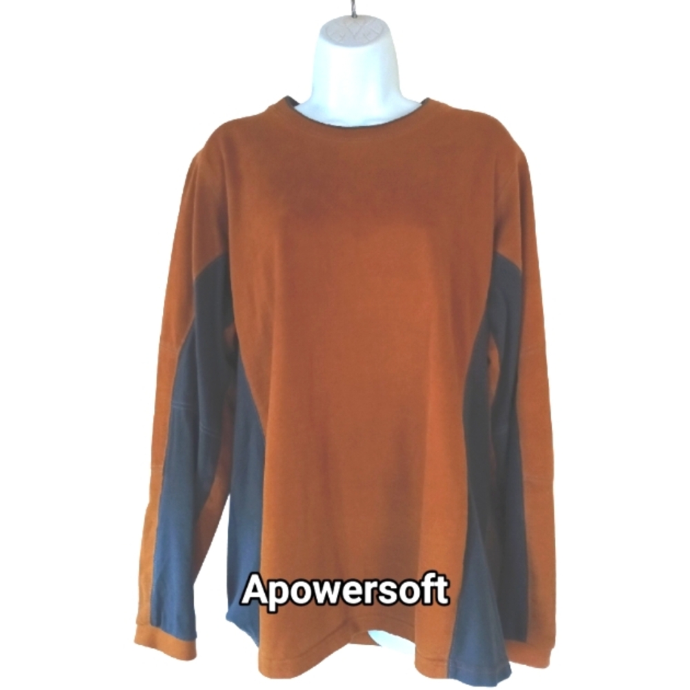 Orange & Grey Colorblock Long Sleeve Pullover (0074)